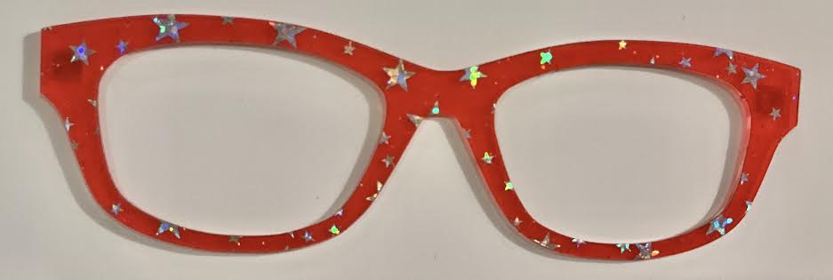 Addison Topper, silver stars on red