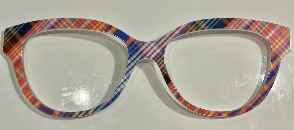 PAIR - Quinn Topper; pink and blue plaid multicolored