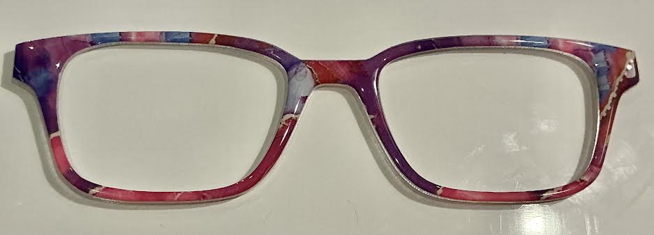 Finley Topper; pink/blue/red marble