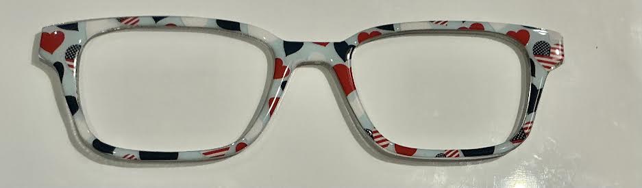 Finley Topper; hearts and flags