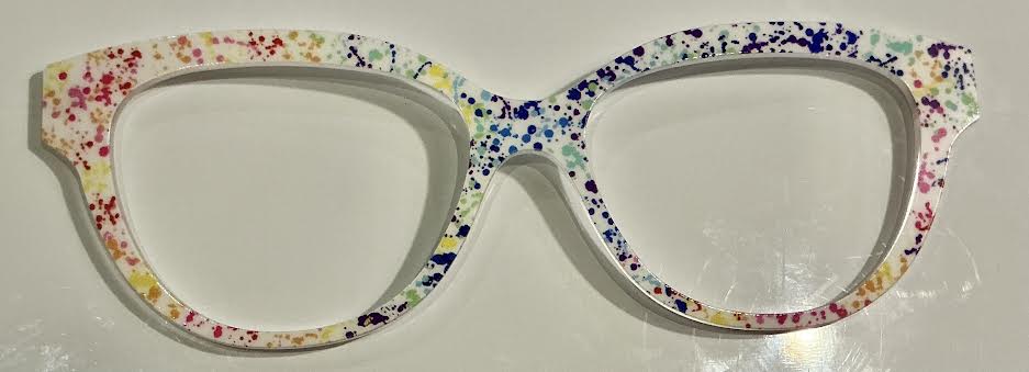 PAIR - Quinn Topper; multicolored paint splatter