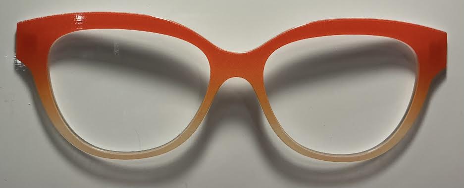 PAIR - Quinn Topper;orange to cream gradient