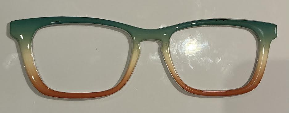 Casper topper, green tan rust gradient resined