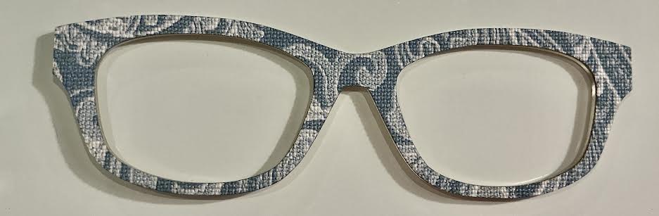 Addison Topper-OOPS! Laser Nonna; blue linen with pink spot