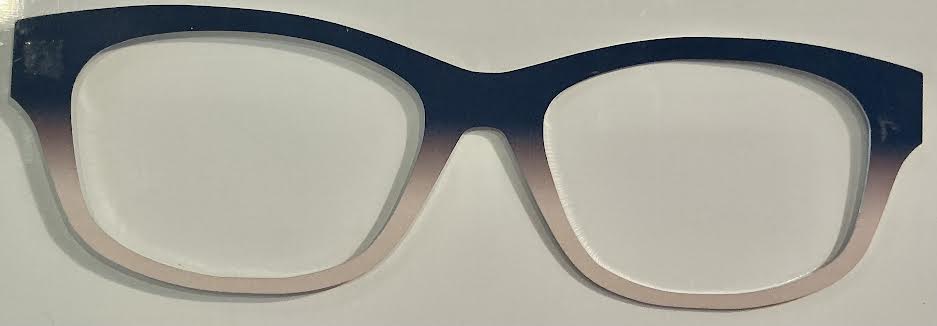 Addison Topper; metal; blue to cream gradient
