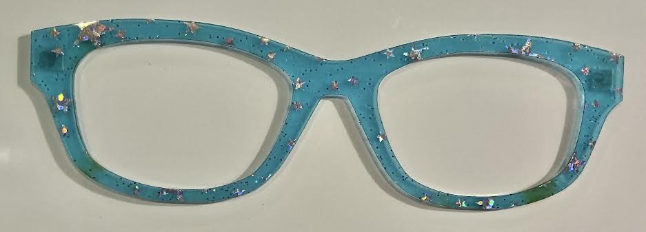 Addison Topper; silver stars on blue