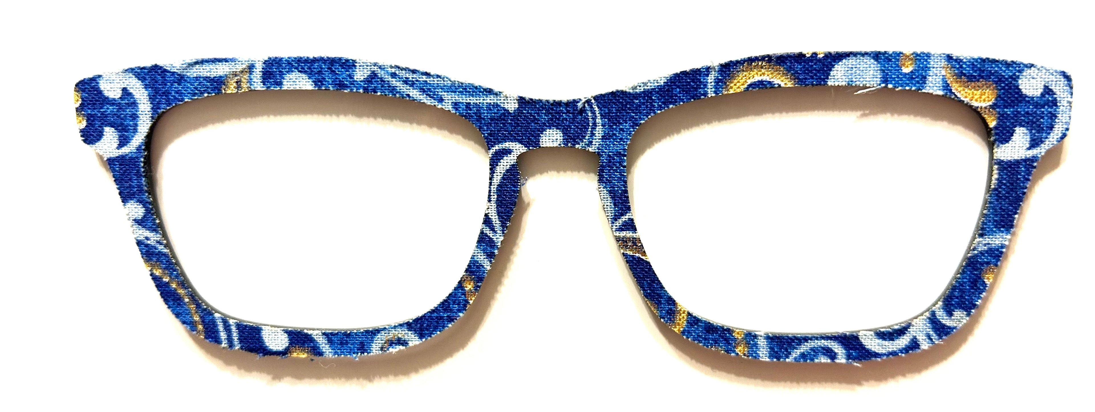 Casper Topper; Laser Nonna; thick; gold and blue fabric