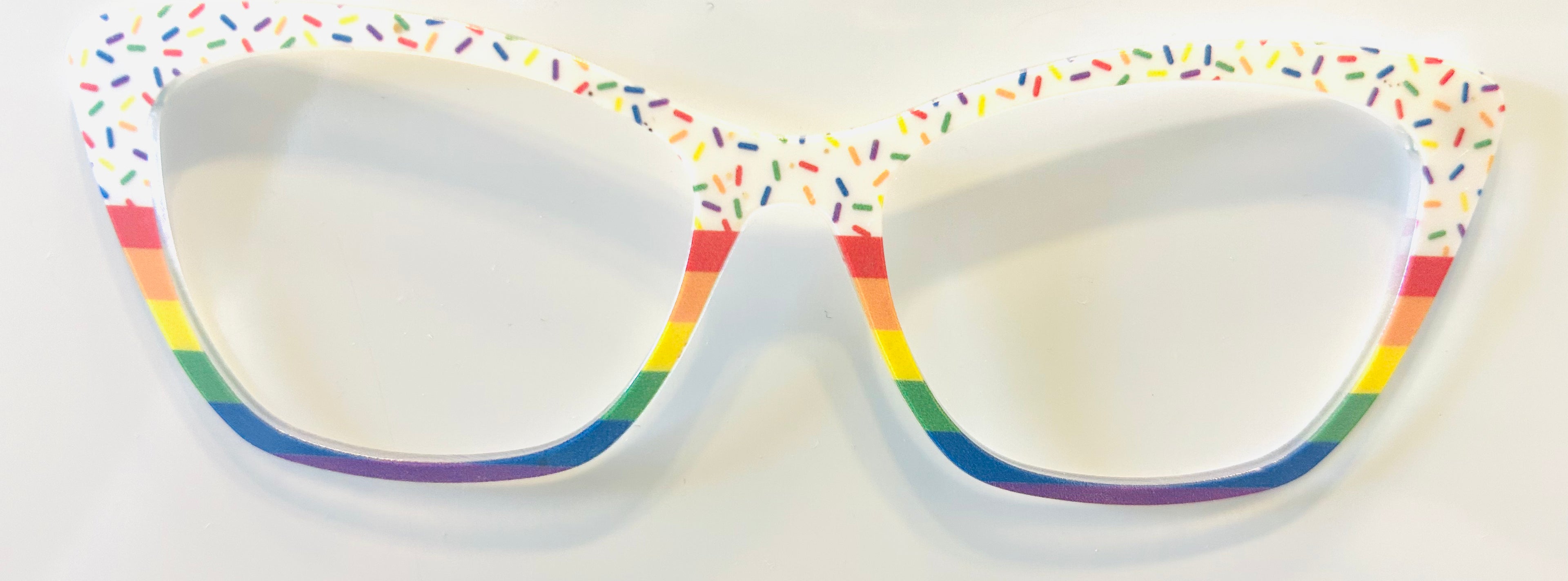 PAIR Wanda Topper; rainbow stripes and sprinkles
