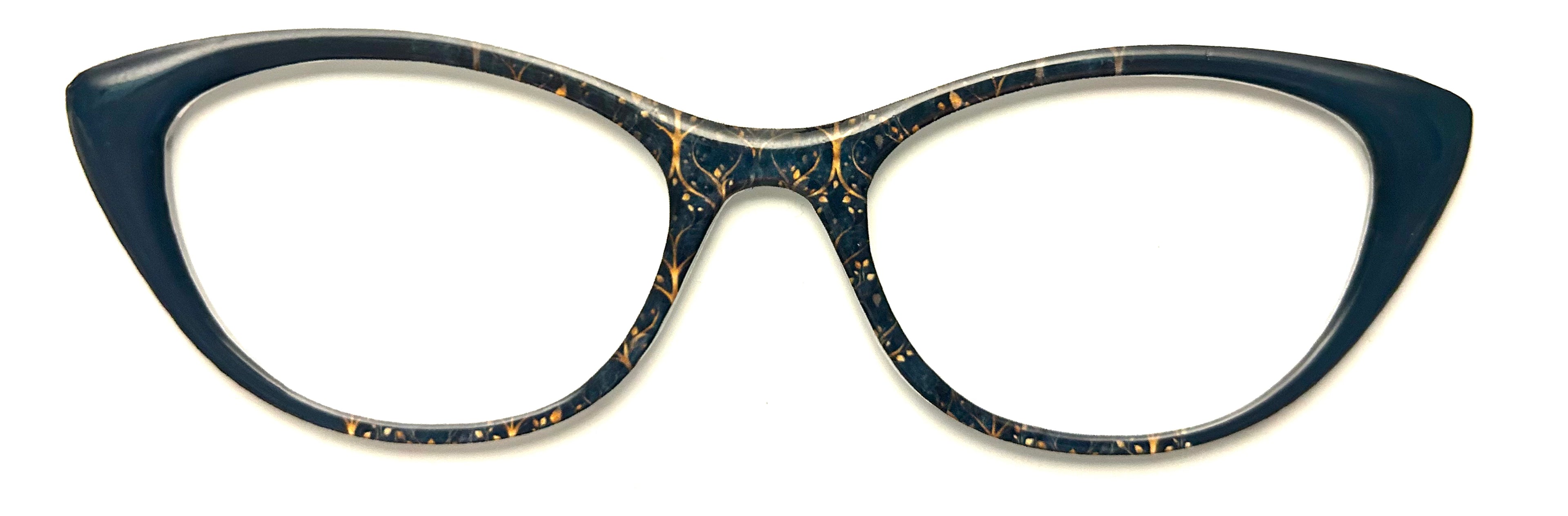 NEW Ella Topper; Framefetti; gold design on deep blue vertical fade