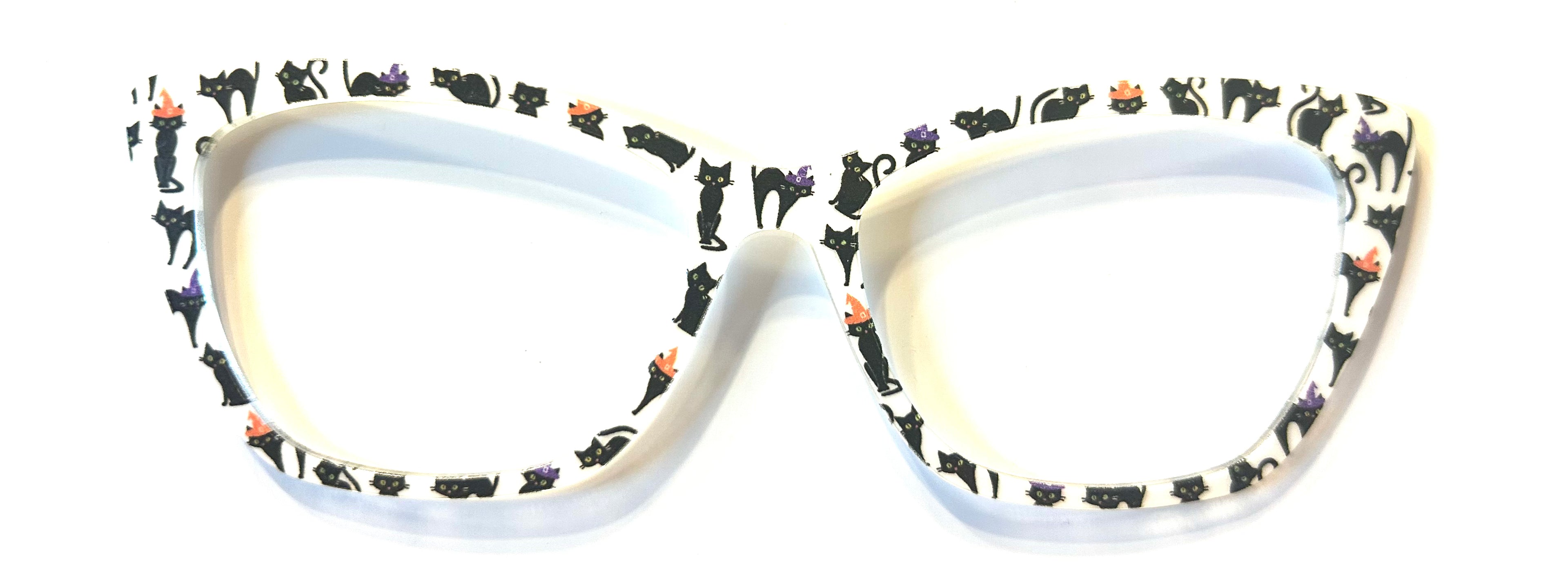 PAIR Wanda Topper; cats in witch hats
