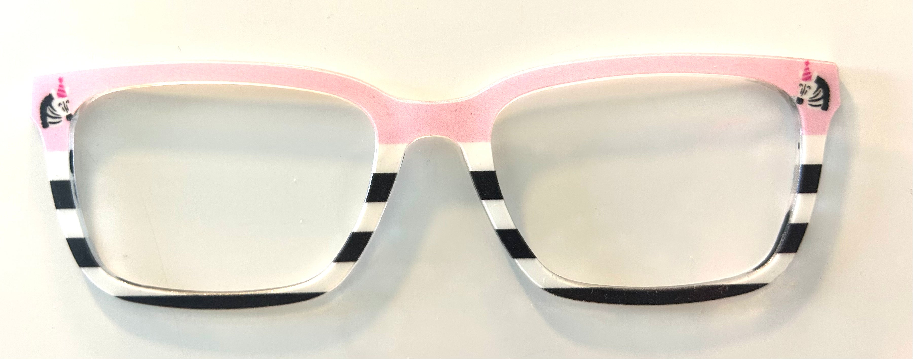 PAIR Larkin Topper; pink/black split with zebras in corners