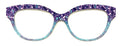 Quinn Topper; Metal; purple to light blue glitter gradient