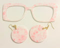 Murphy Topper; pink flowers with matching earrings