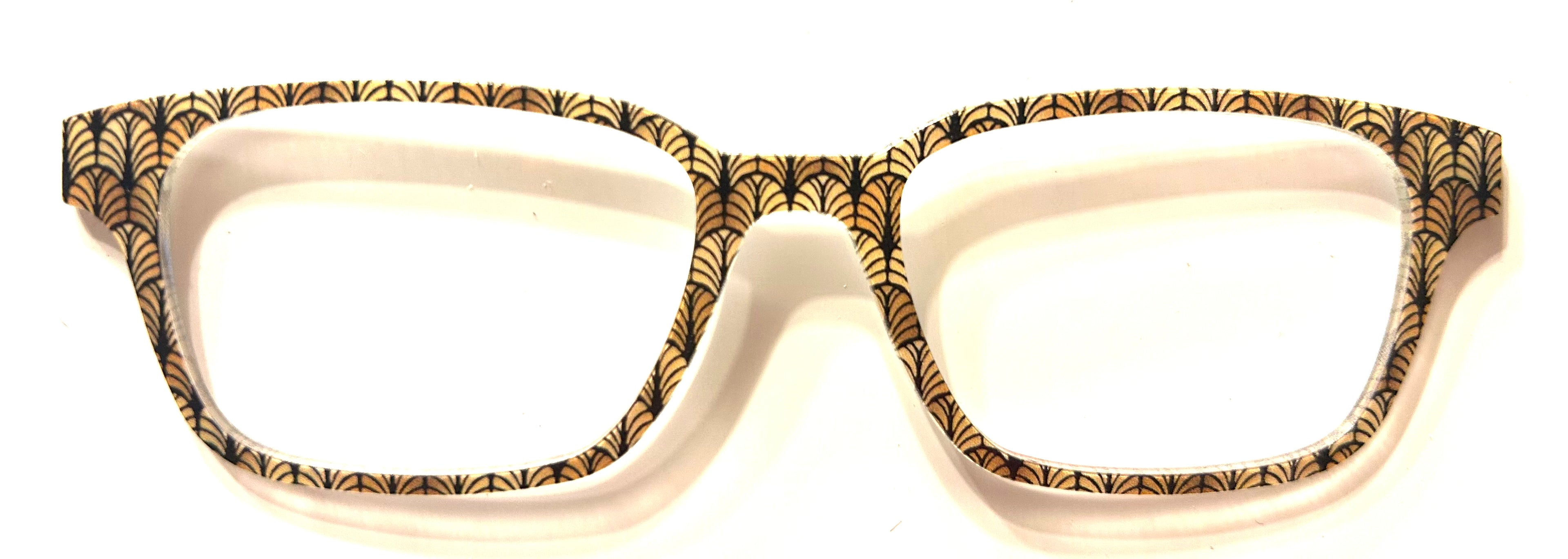 PAIR Finley Topper; brown and gold fan pattern