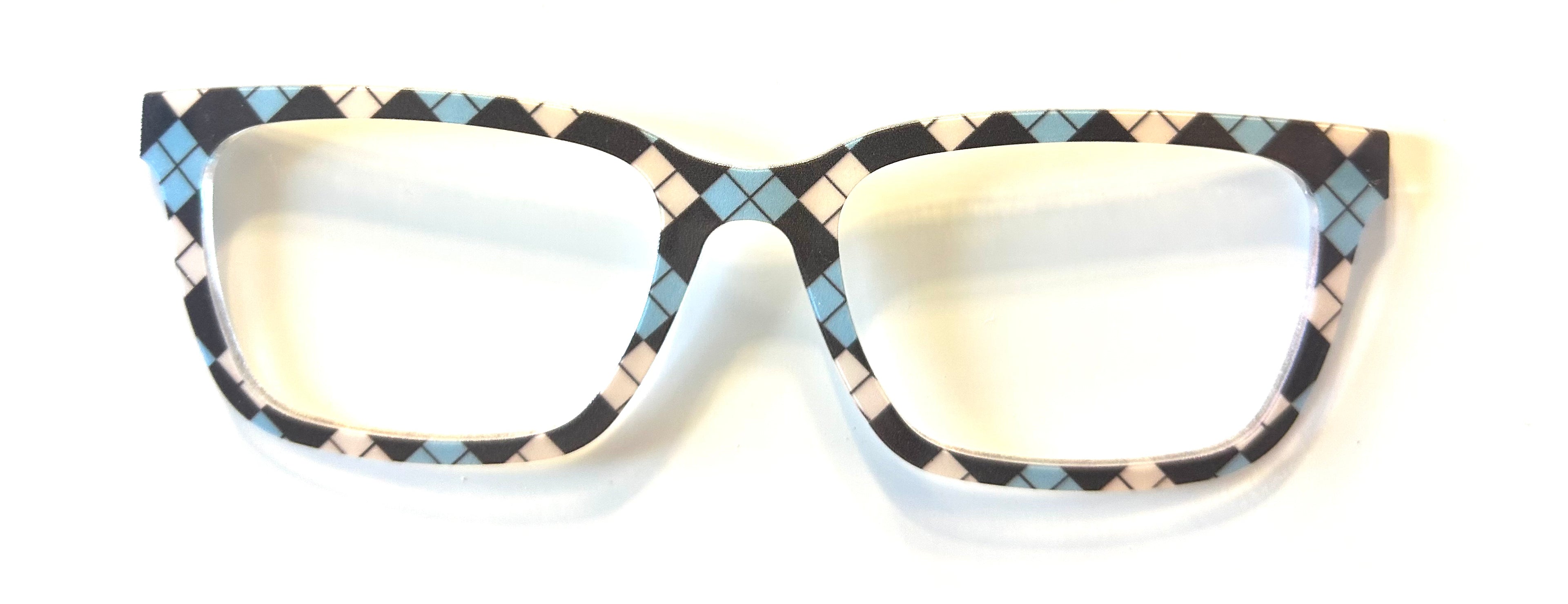 PAIR Larkin Topper; blue and cream argyle