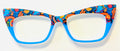 Fin-Ella Topper; orange paisley/bright blue split