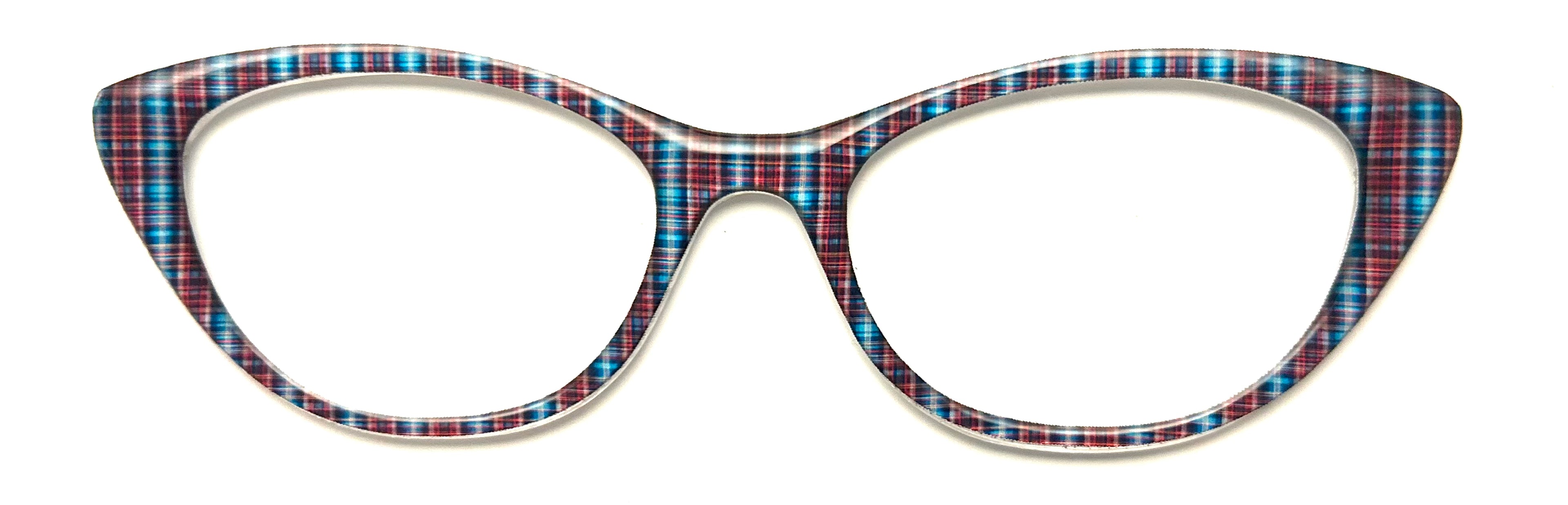NEW Ella Topper; Framefetti; blue and red plaid