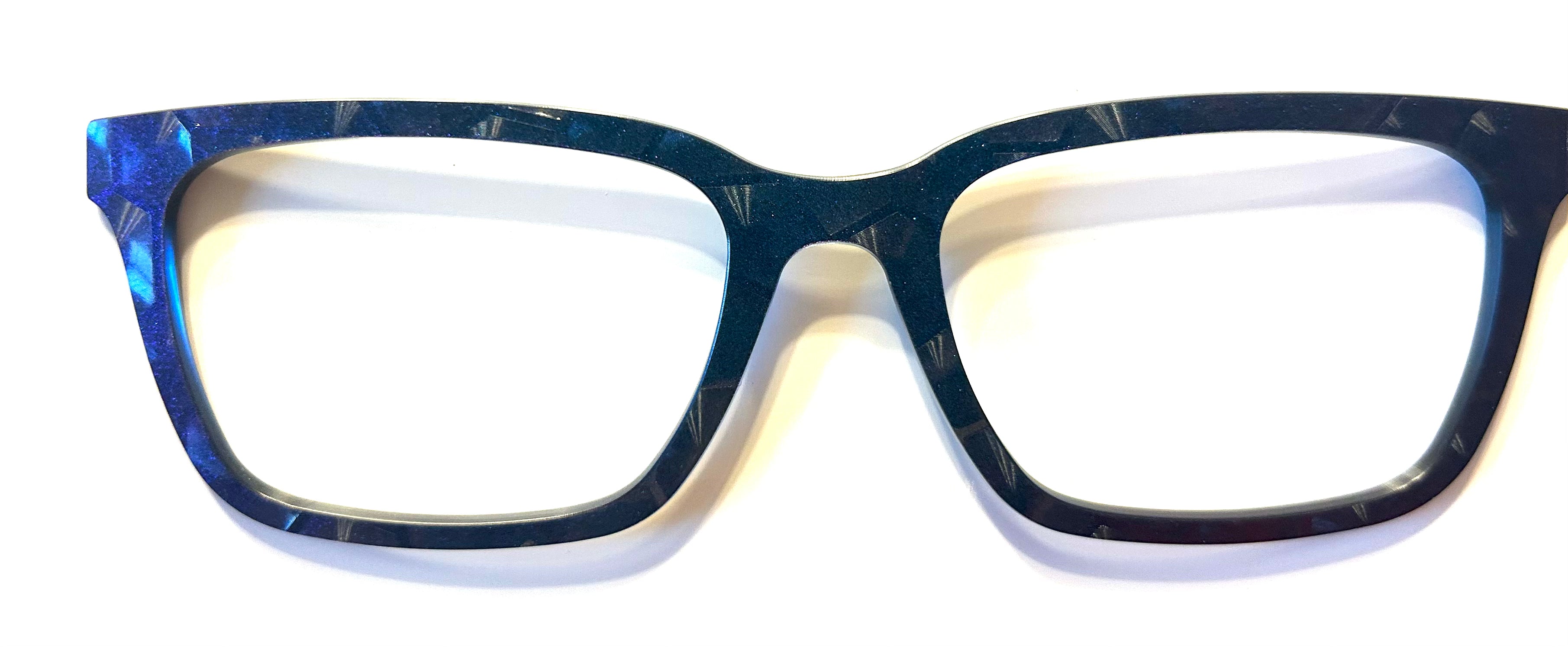 PAIR Premium Larkin Topper; Shimmering Cobalt Hexagons