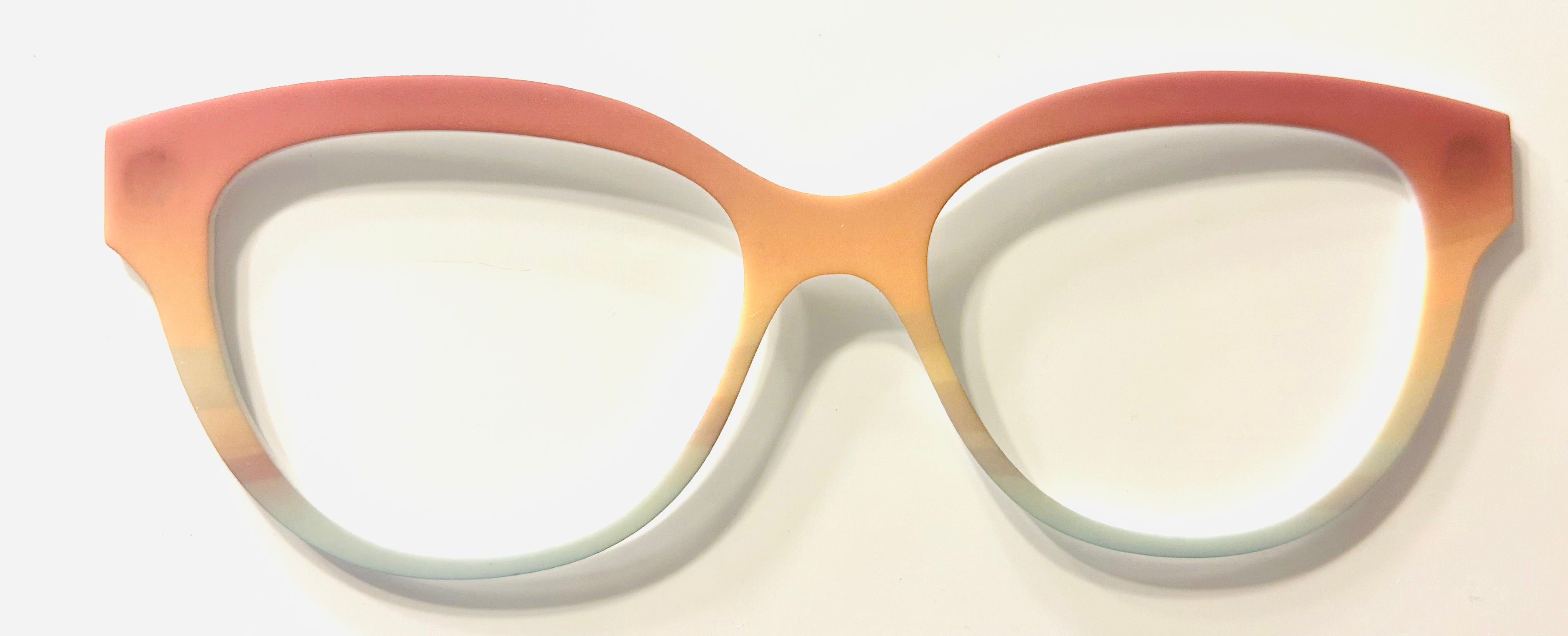 Quinn Topper; pale pink/orange/green gradient