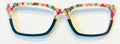 PAIR Larkin Topper; multicolored diamonds/black split