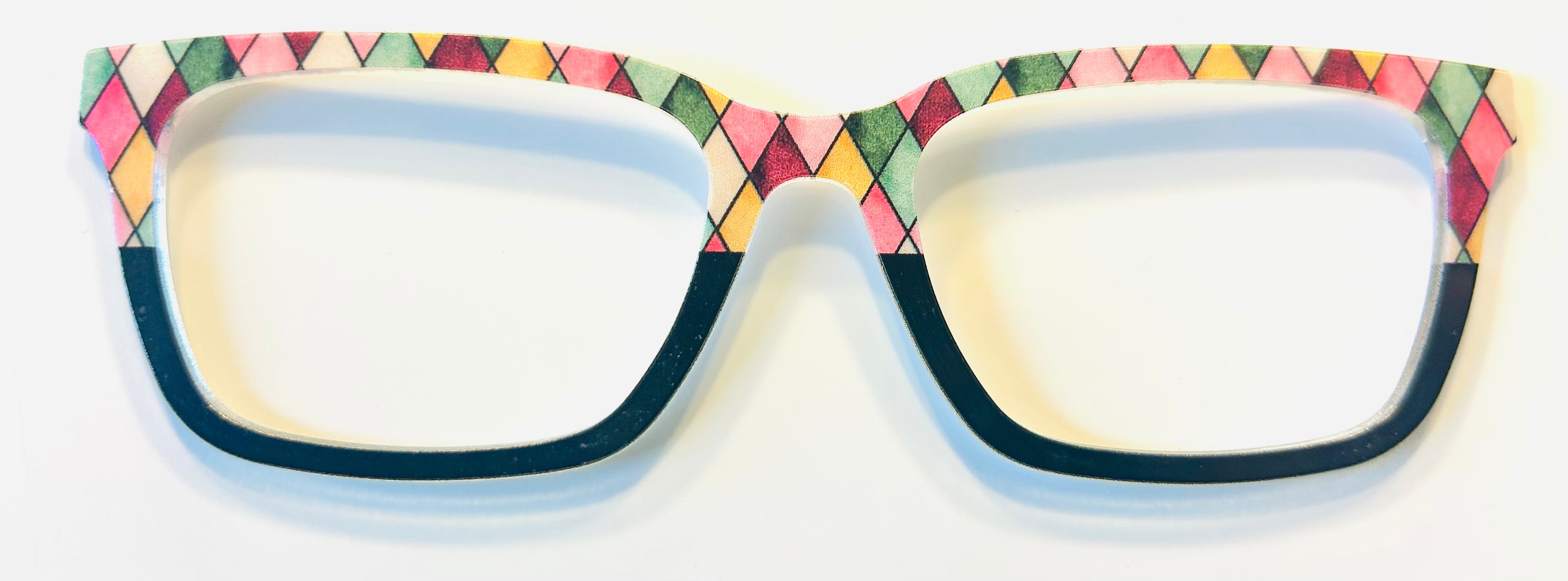 PAIR Larkin Topper; multicolored diamonds/black split
