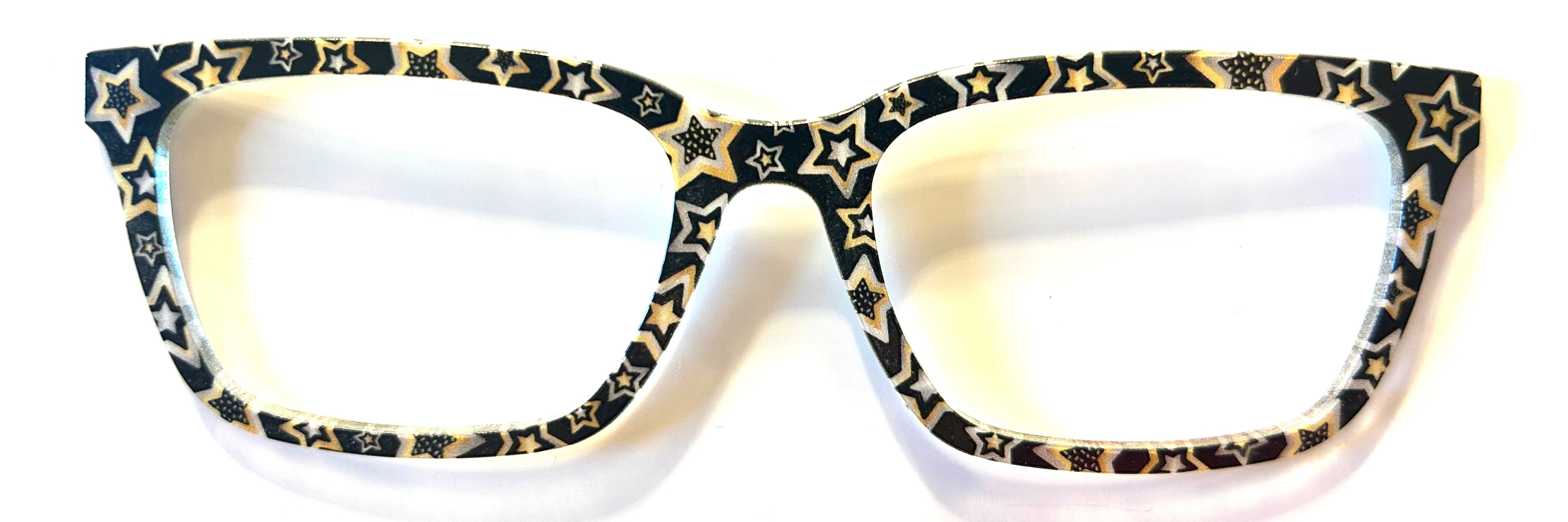 PAIR Larkin Topper; gold stars on black
