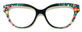 PAIR Quinn Topper; vibrant flowers/black vertical fade