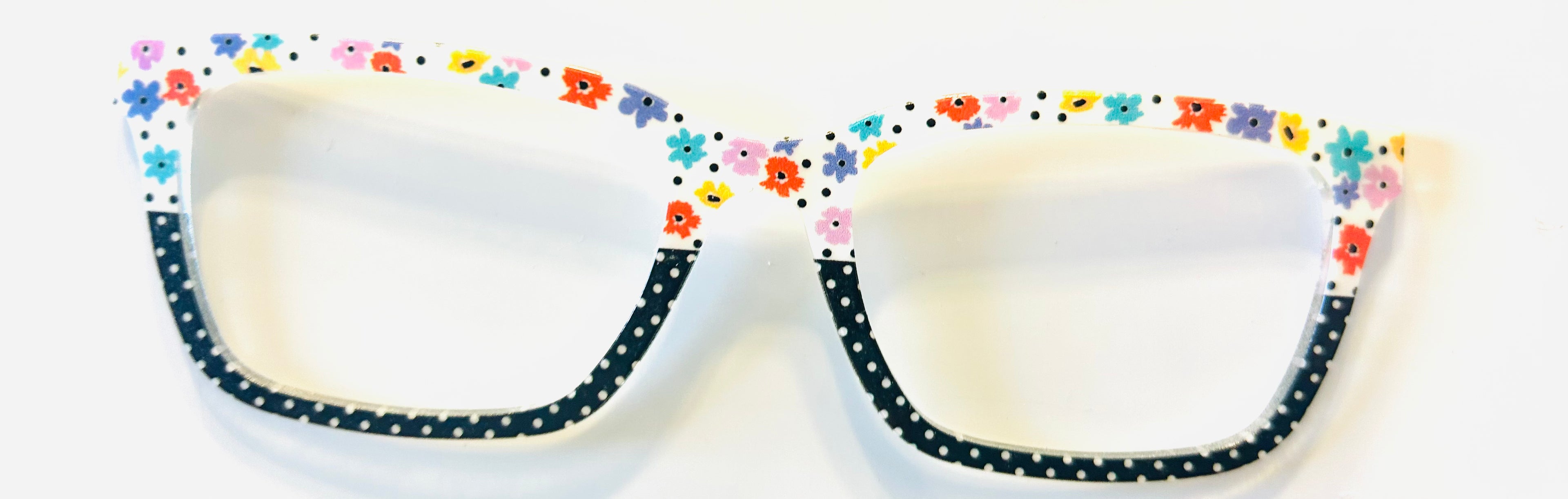 PAIR Larkin Topper; multicolored flowers/polka dot split