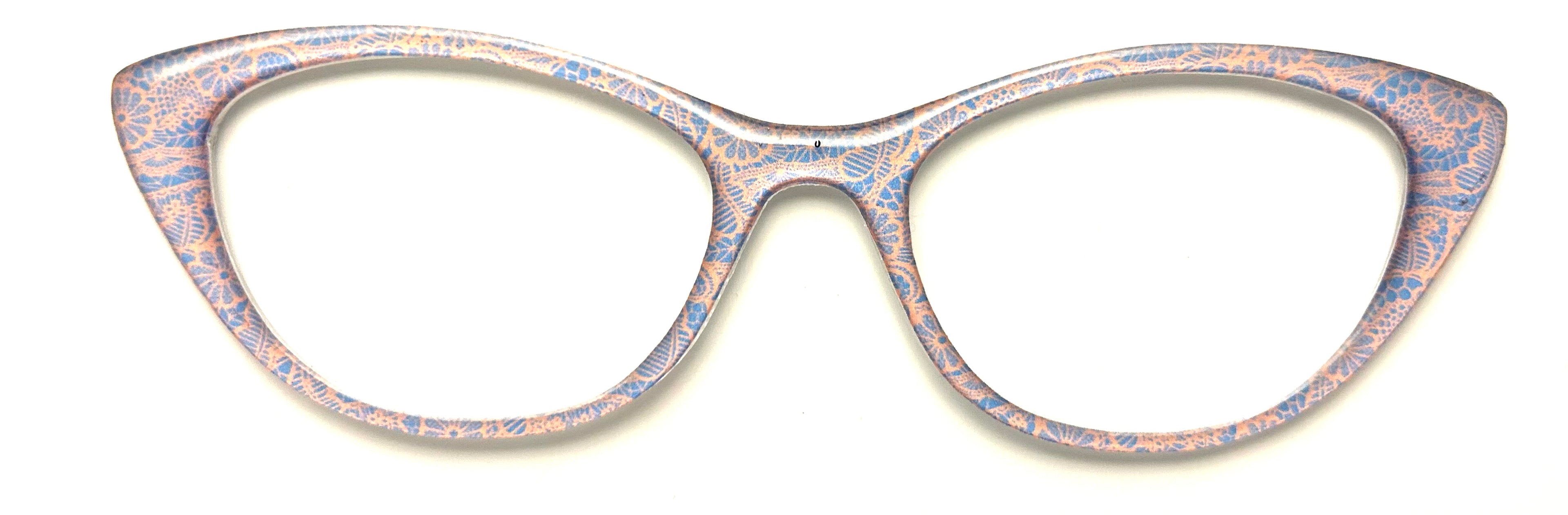 NEW Ella Topper; Framefetti; blue and peach paisley
