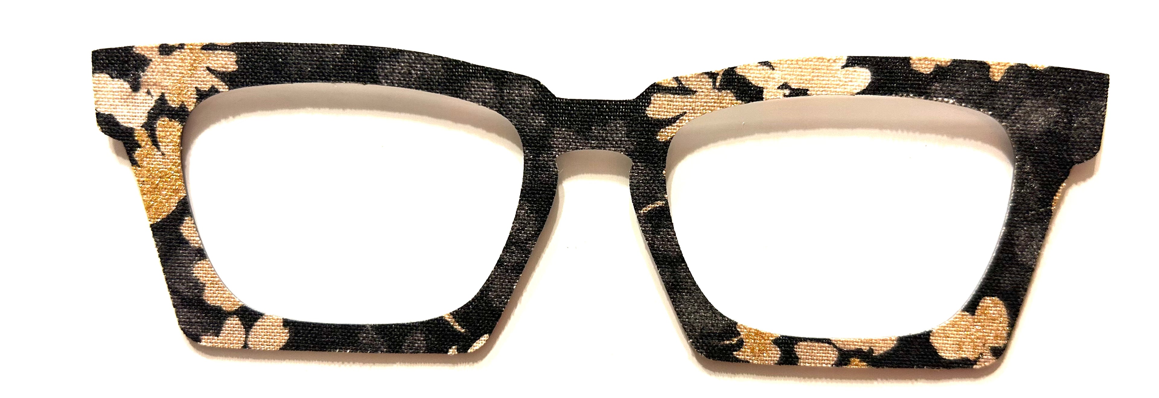 Casper Case Topper; black and gold flowers on fabric