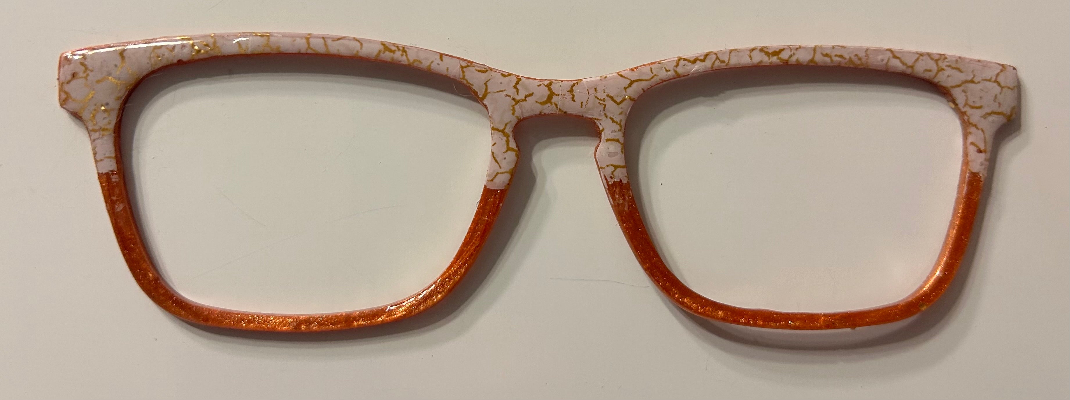 Casper Topper, white with gold crackle/ orange split