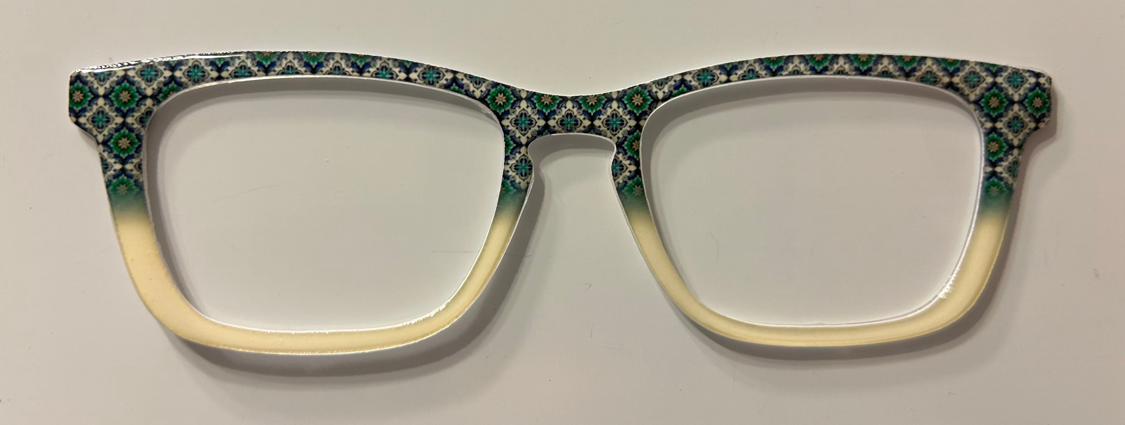 Casper Topper, green mosaic design/ cream split