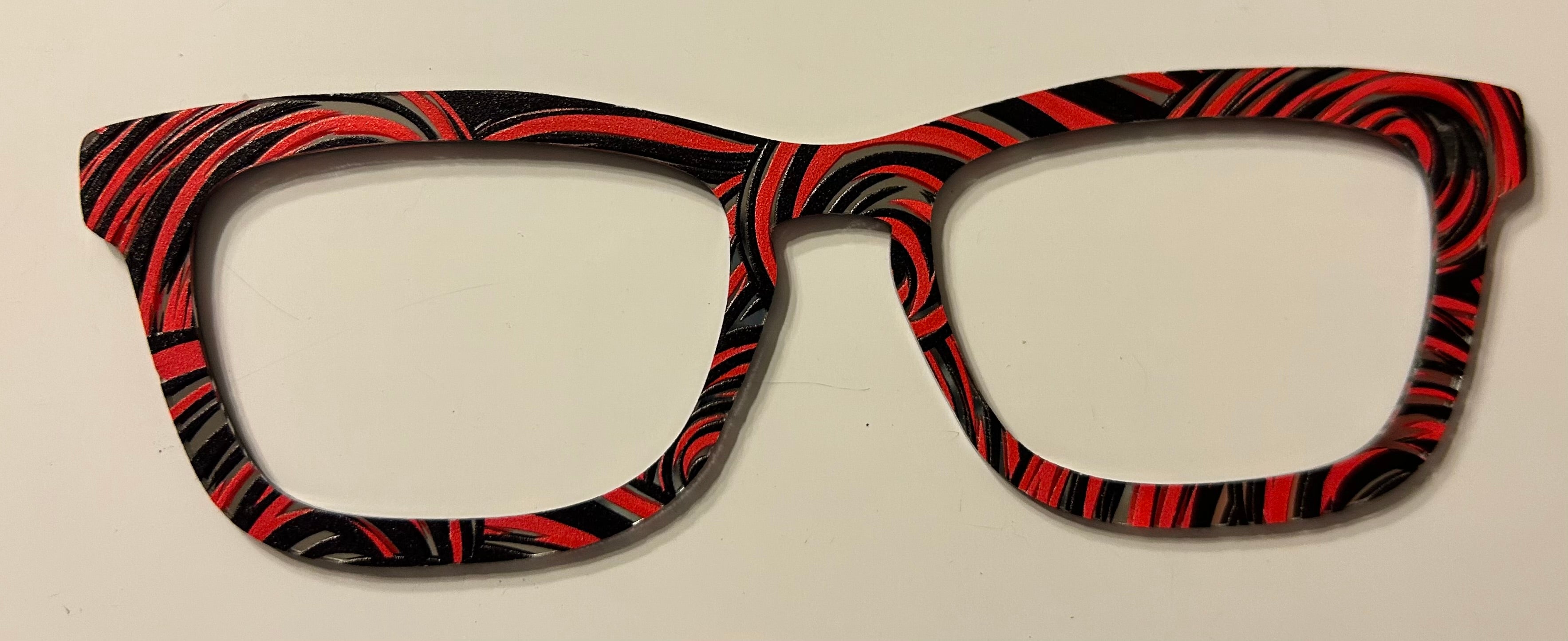 Casper Topper, red, black, silver swirls
