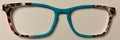 Casper Topper, teal glitter/animal print vertical split