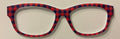 Addison Topper -navy and hot pink buffalo plaid shimmer