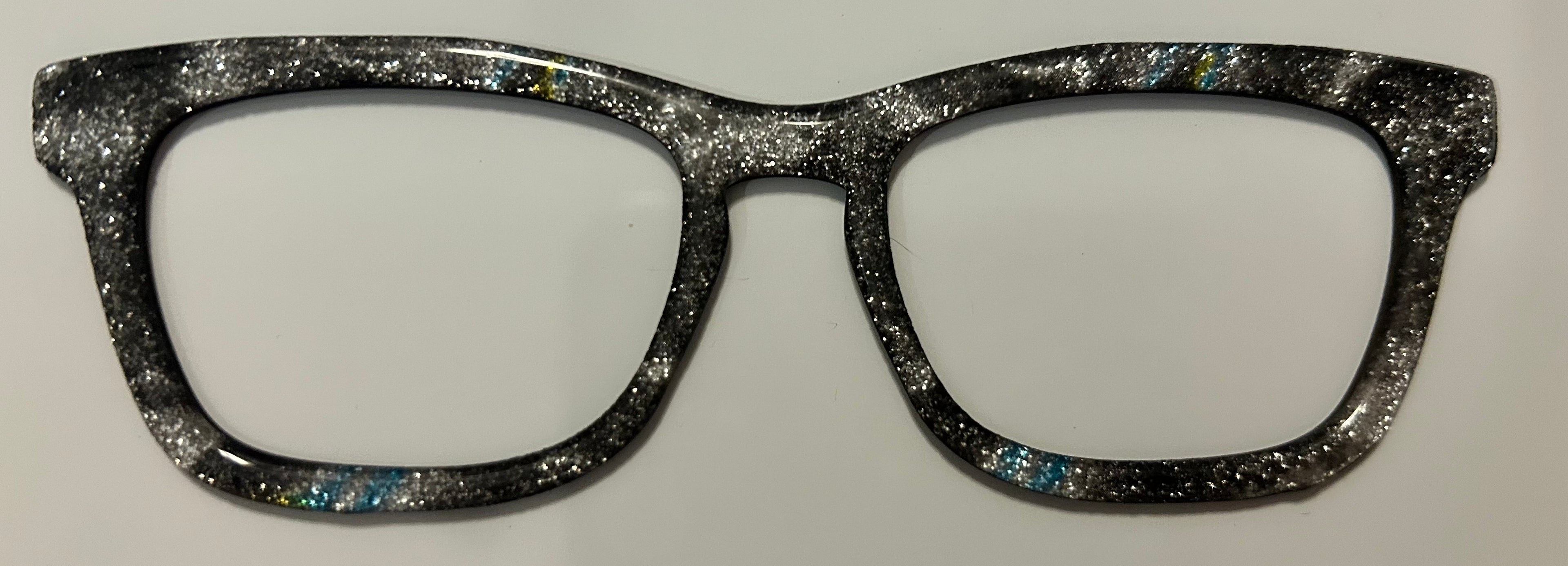 Casper Topper, silver and black glitter swirls