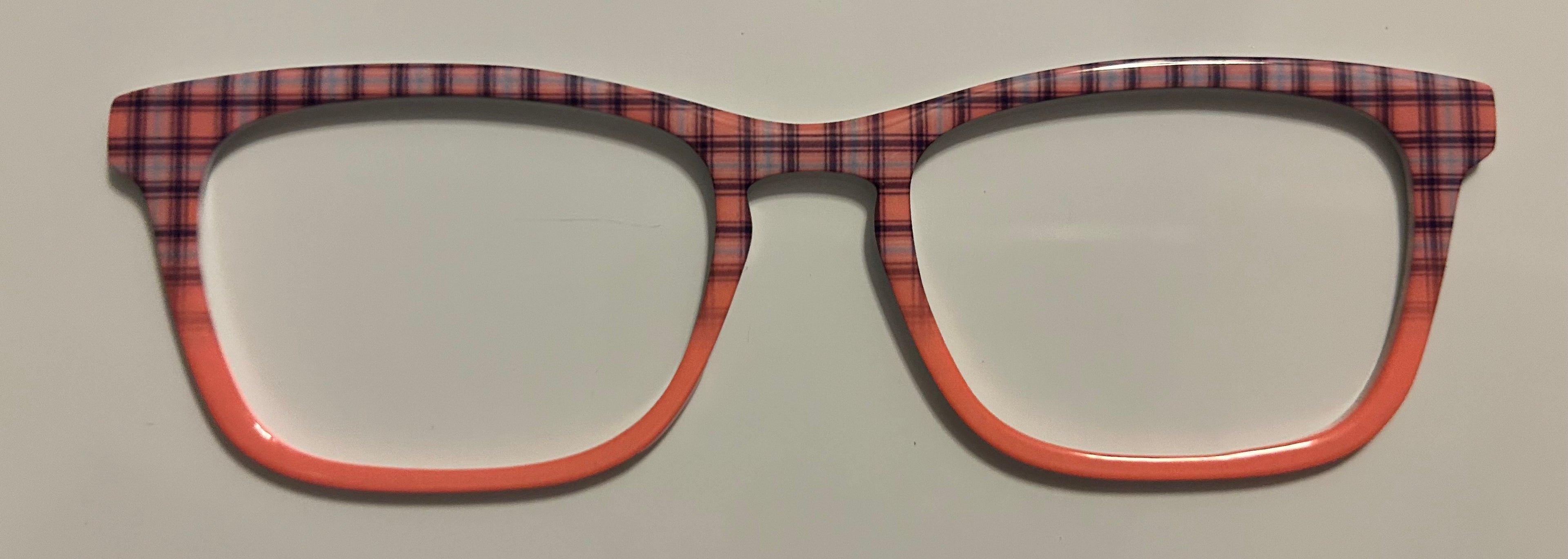 Casper Topper, blue/coral plaid split