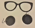 Zuri Topper; black and white polka dots with matching earrings
