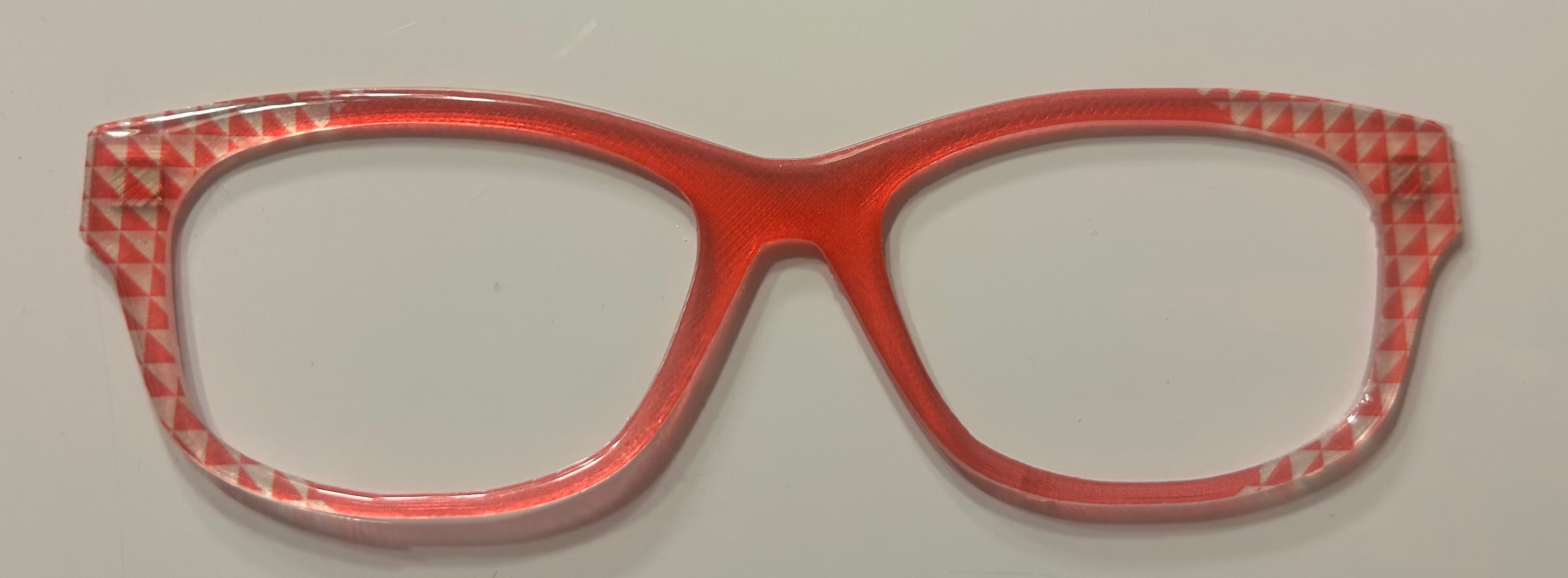Addison Topper; pinkish red/triangle vertical split