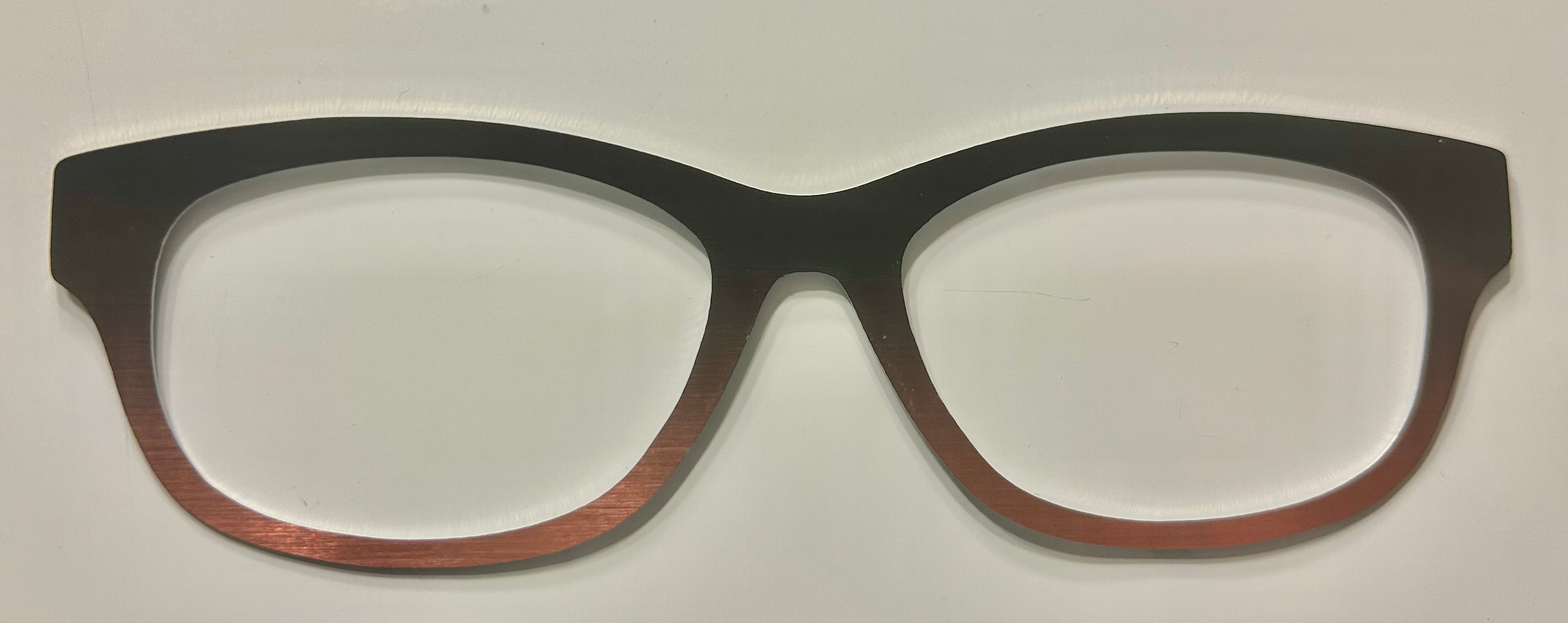 Addison Topper; metal; black to rose gold gradient
