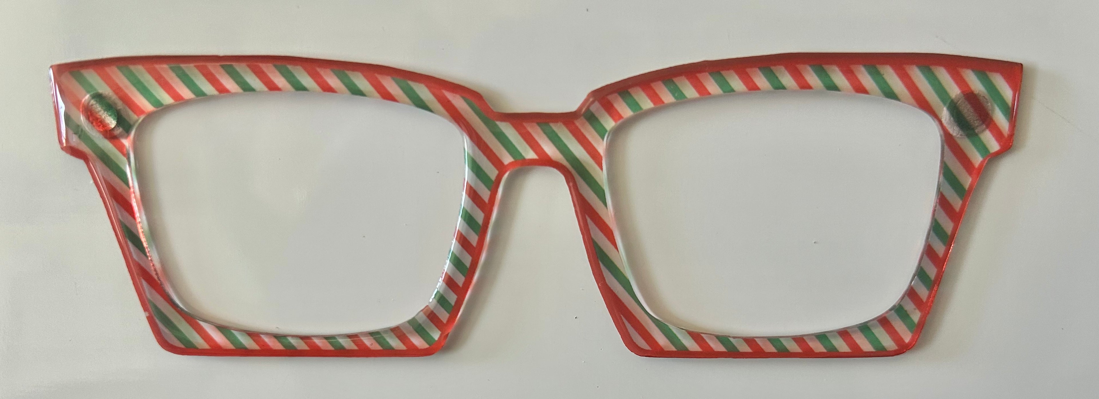 Kirby Case Topper; Christmas diagonal stripes; translucent
