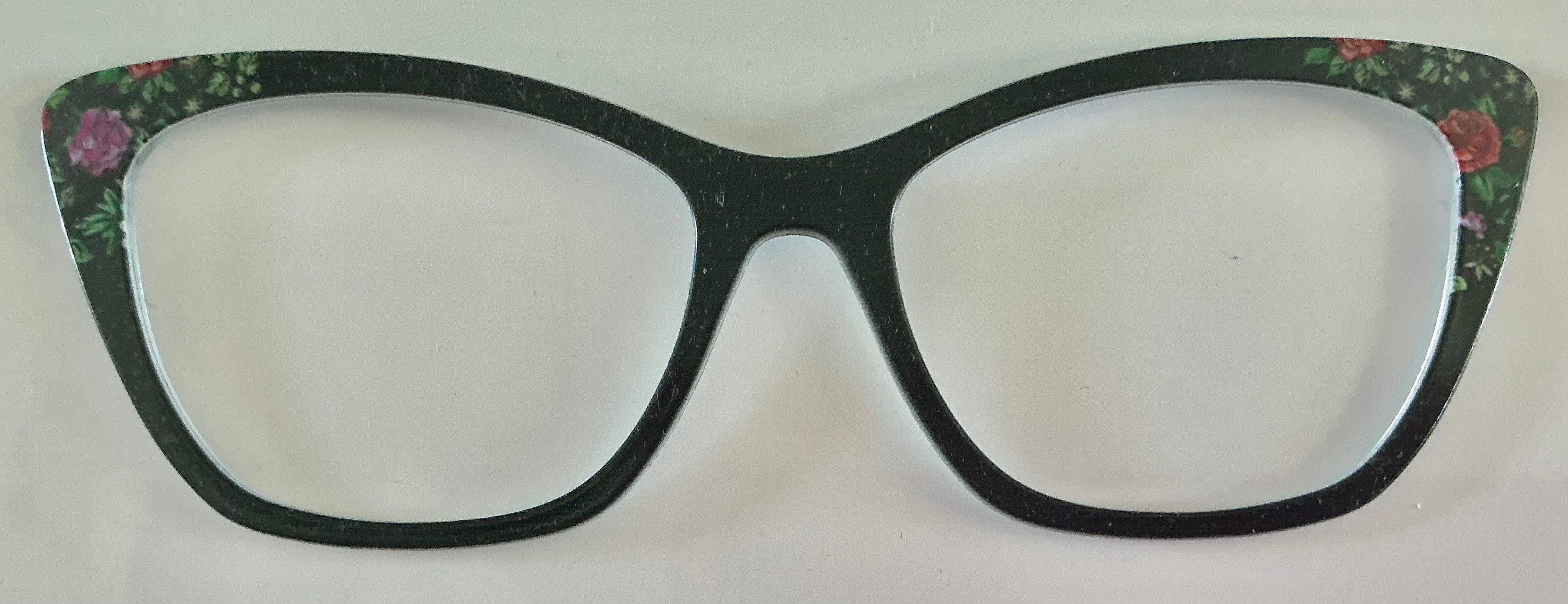 Wanda Topper; black with corner flowers