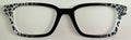 Finley Topper; gray animal print/ black vertical split