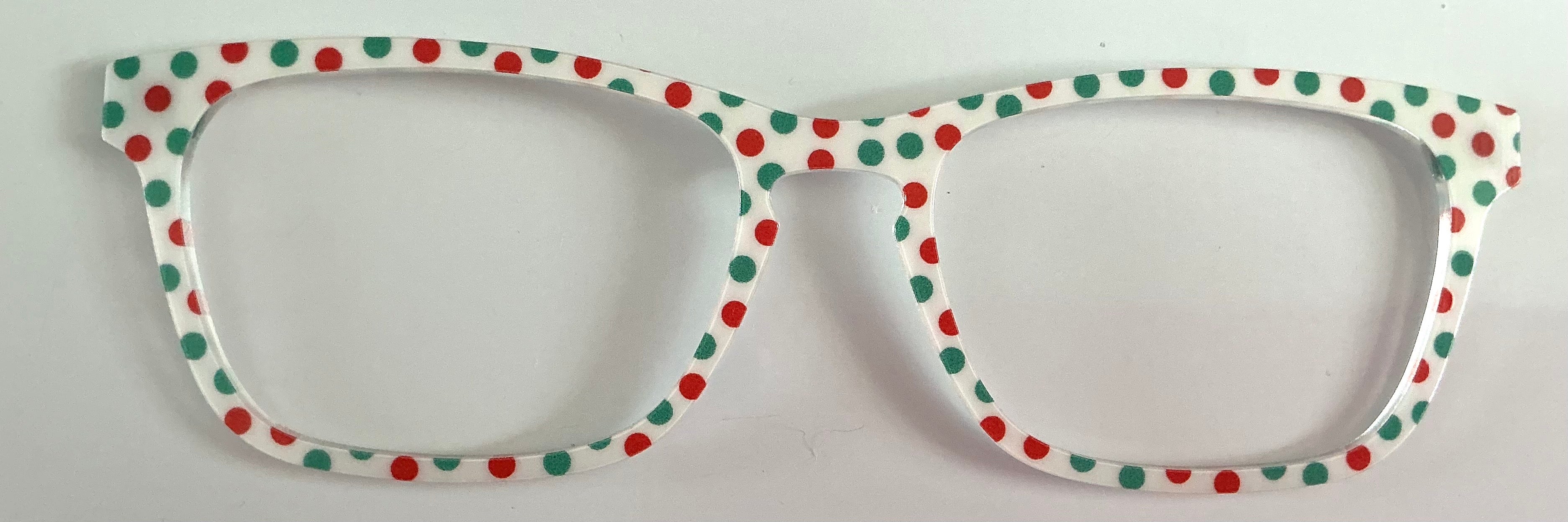 PAIR Casper Topper; red and green dots on white