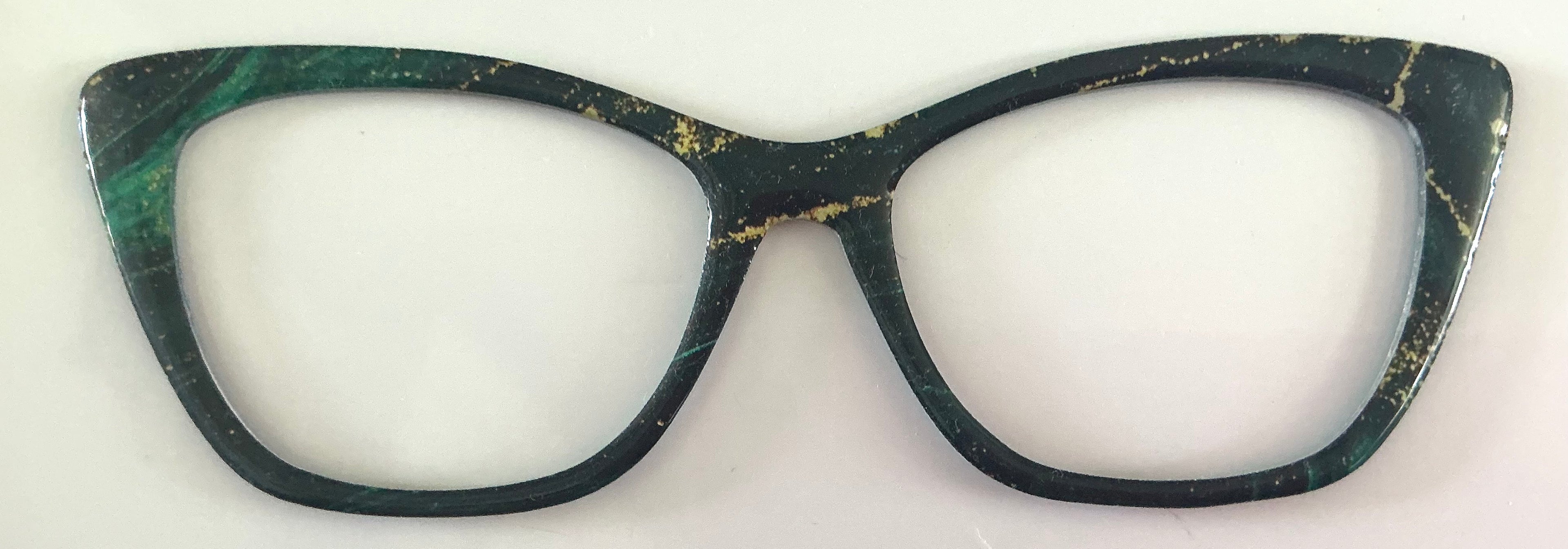 Wanda Topper; green and black with gold streaks
