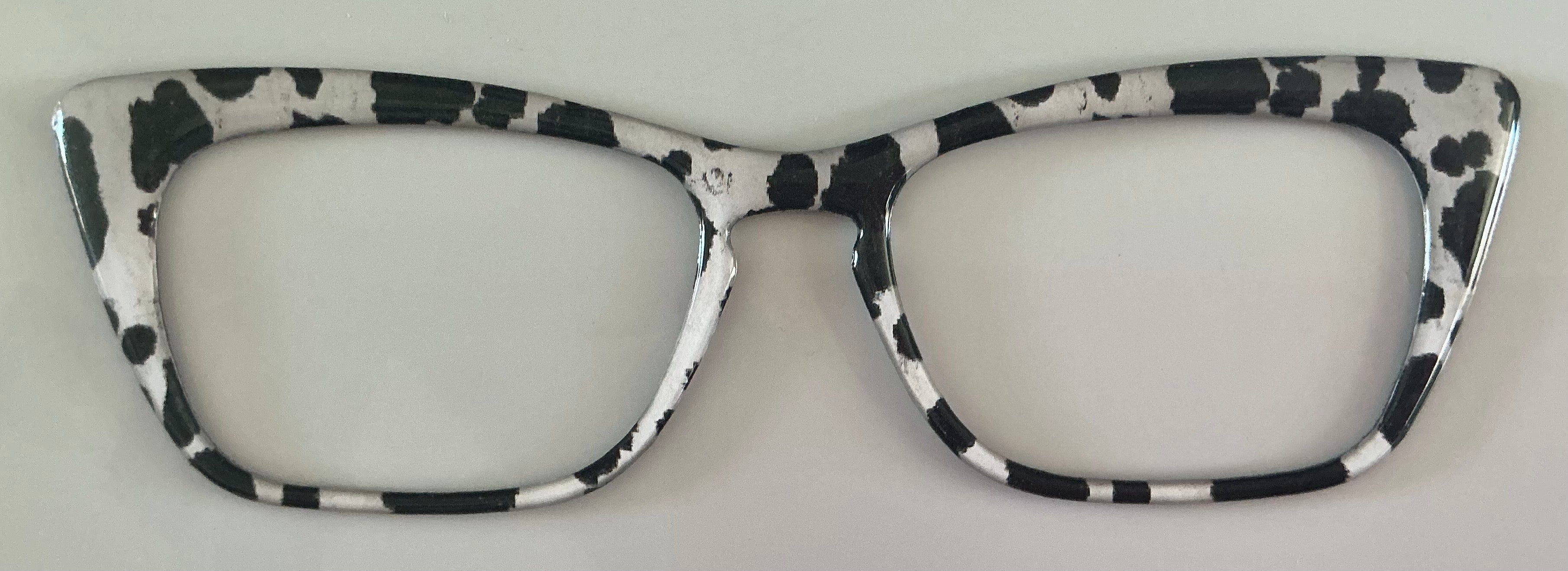 Wanda Topper; silver and black cow print