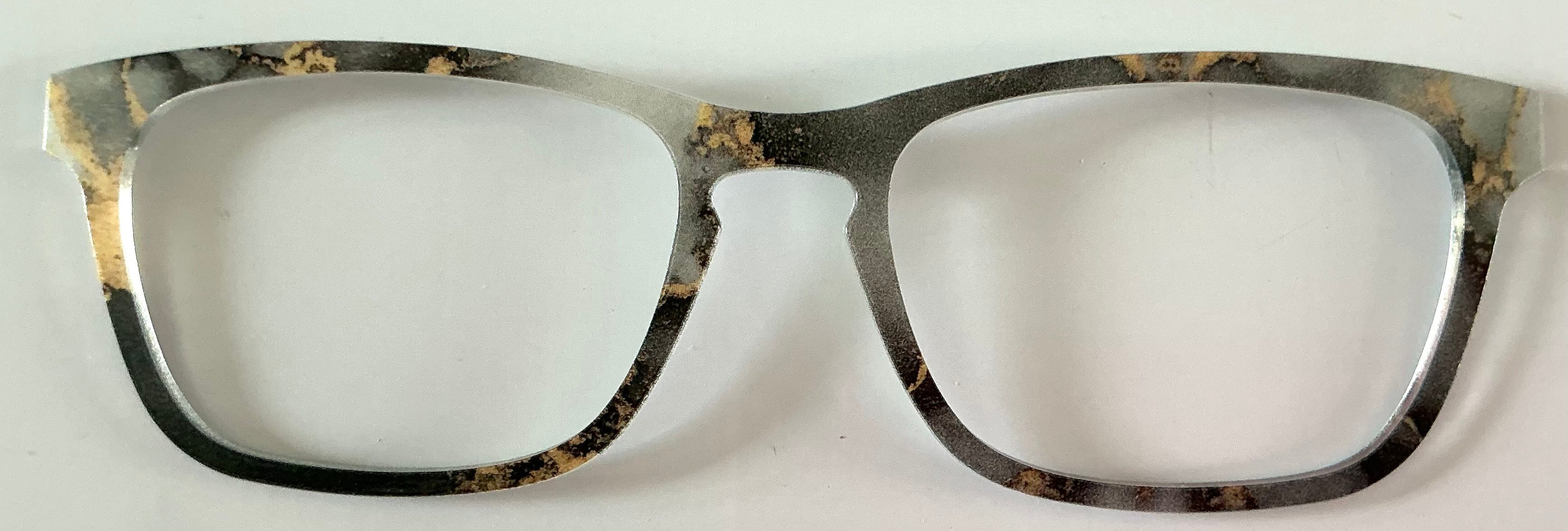 PAIR Casper Topper; gray toned marble pattern with gold flecks