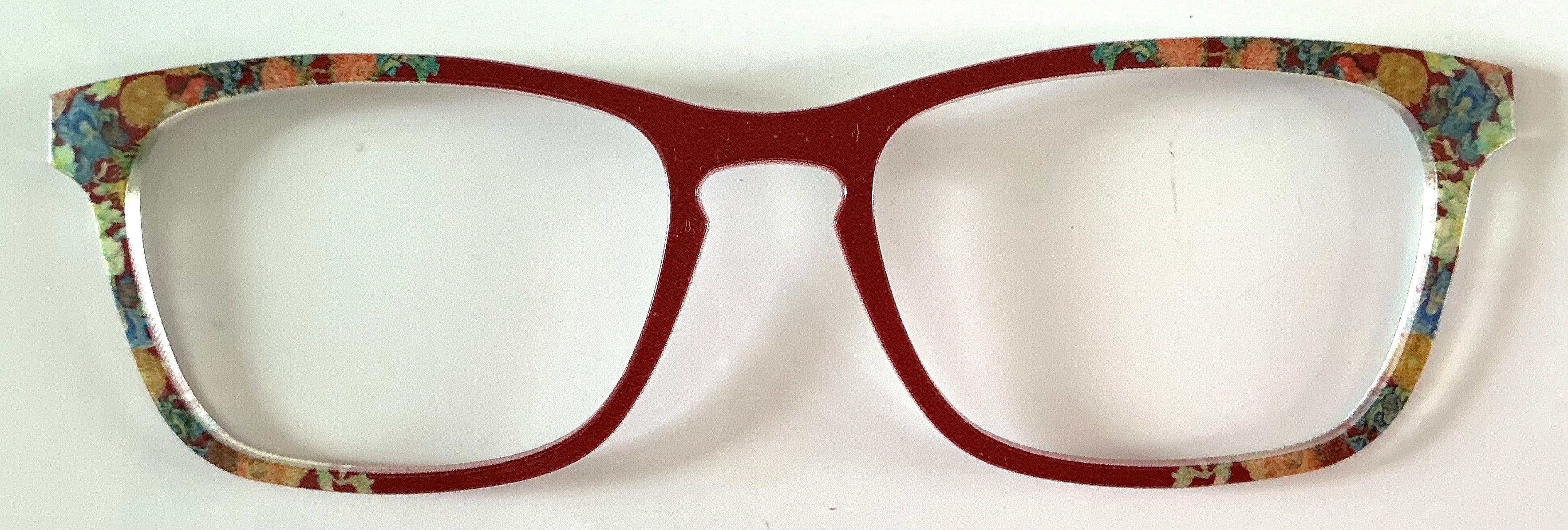 PAIR Casper Topper; flowers/burgundy vertical fade