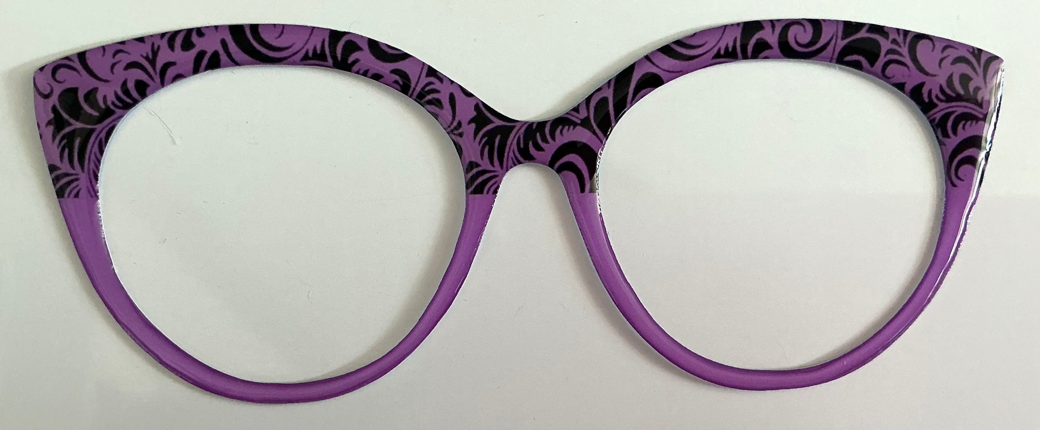 Zuri Topper; spring; black swirls/purple split