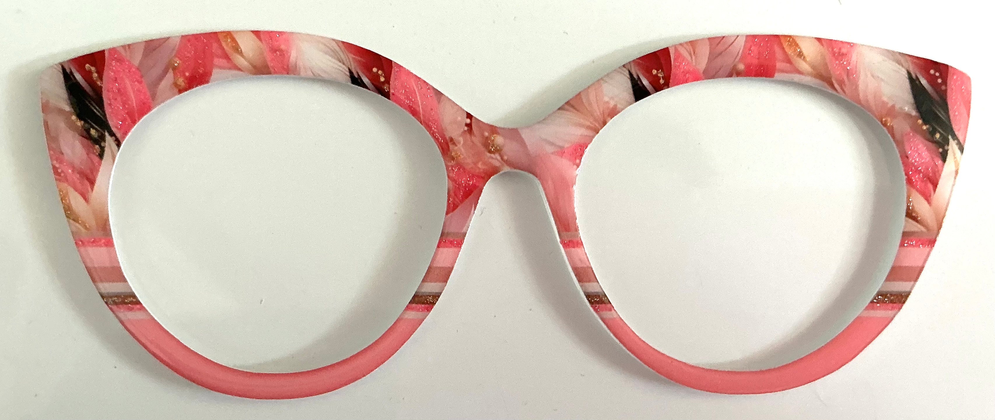 Zuri Topper; Melissa's Magnetic Marvels; pink toned feather design/ strip split
